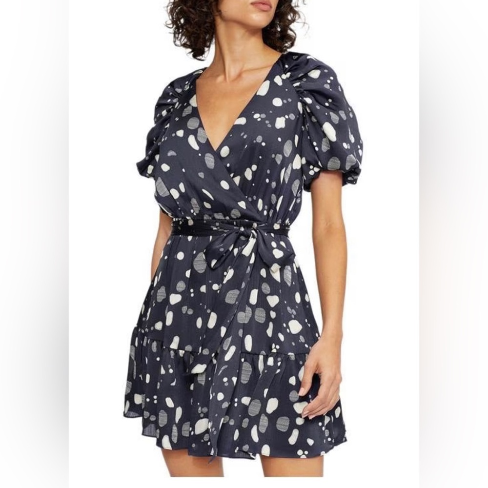 Ted Baker London Steviee puff sleeve faux wrap dress.
